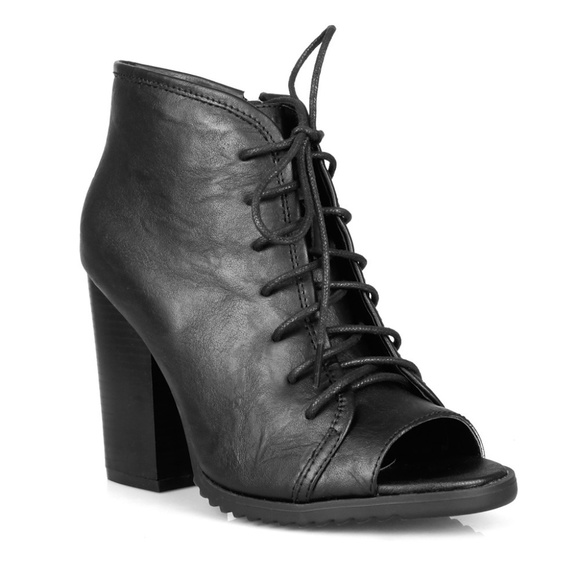 Lance-02 Peep-toe Women's Lace up Bootie - Picture 1 of 3